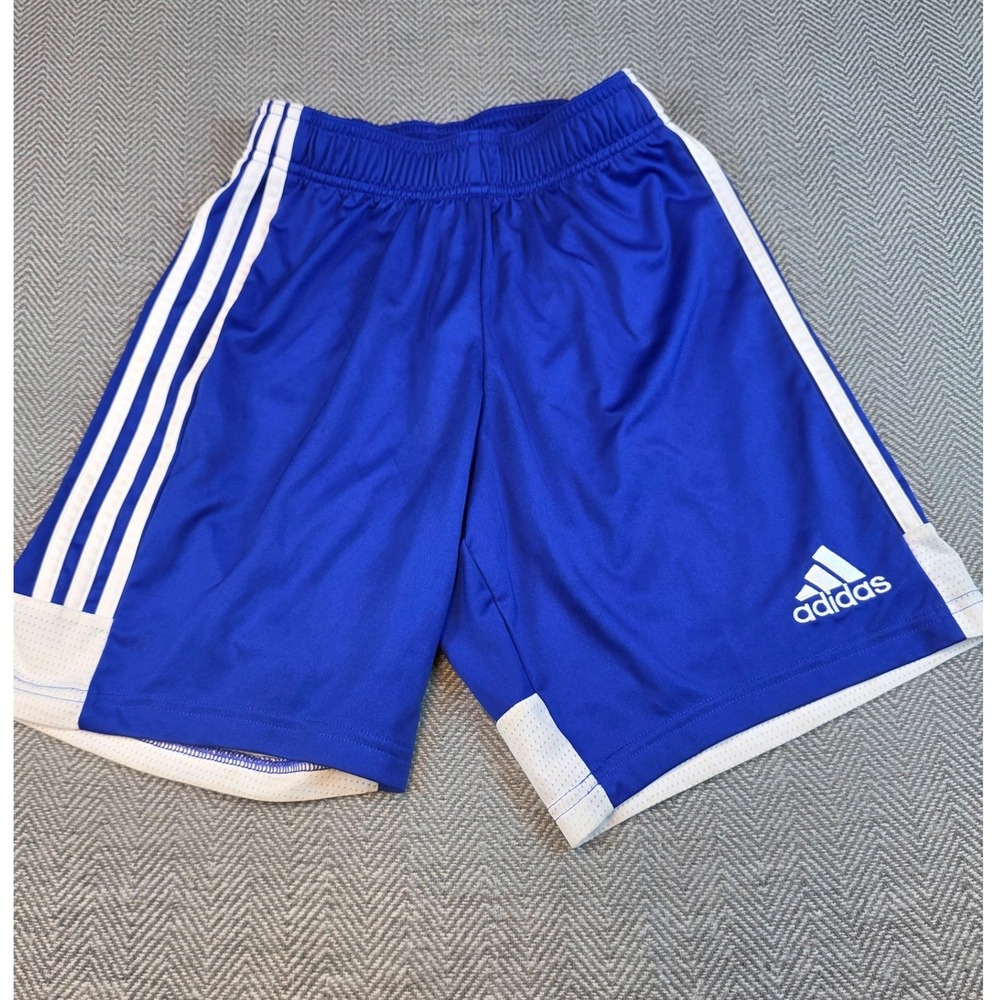 Adidas Aeroready Shorts Royal Blue White Stripes Youth XS Athletic Gym Soccer
